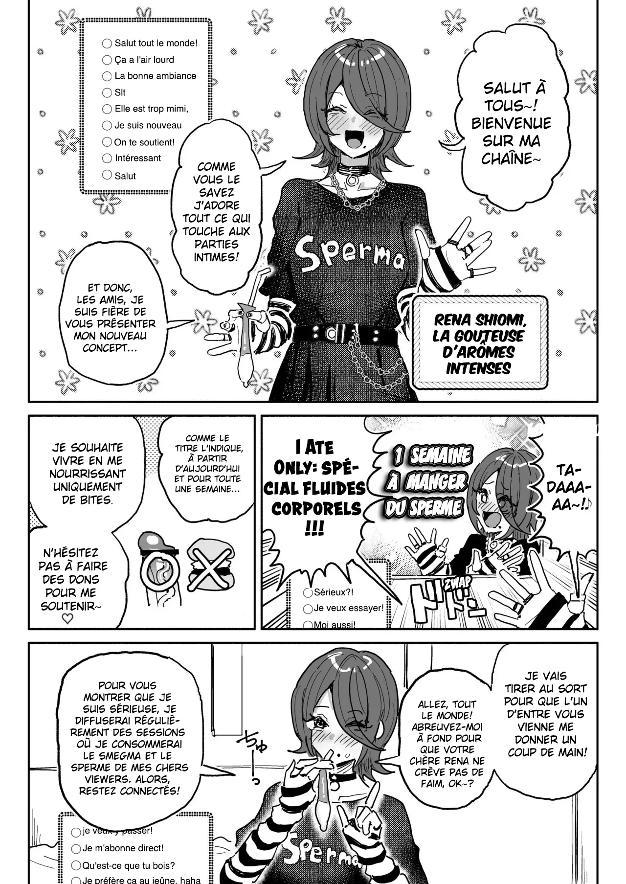 Chin Kagi Kei Haishinsha Isshuukan Chinkasu Zamen Seikatsu  une streameuse obsedee par les bites a passe une semaine a manger du sperme et du smegma. numero d'image 1